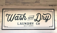 HUGE, HEAVY-DUTY LAUNDRY ROOM WALL DECOR "WASH AND DRY LAUNDRY CO/SELF-SERVE"