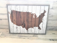 RUSTIC...SIMPLE...AND SO, SO PRETTY! CONTINENTAL USA PLANKED-WOOD/ WHITE-DISTRESSED PAINT WALL DECOR (HUGE AND HEAVY-DUTY)