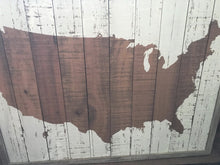 RUSTIC...SIMPLE...AND SO, SO PRETTY! CONTINENTAL USA PLANKED-WOOD/ WHITE-DISTRESSED PAINT WALL DECOR (HUGE AND HEAVY-DUTY)