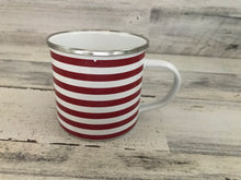 STARRY-AND-STRIPE-Y ENAMEL MUG:  RED, WHITE, AND BLUE-TIFUL!