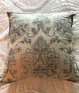 GORGEOUS GRAY-DAMASK DESIGNER THROW PILLOW