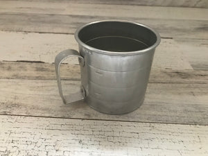 VINTAGE SMALL, ONE-CUP ALUMINUM DRY INGREDIENTS MEASURING CUP