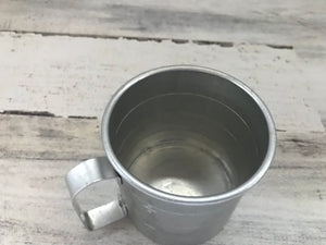 VINTAGE SMALL, ONE-CUP ALUMINUM DRY INGREDIENTS MEASURING CUP