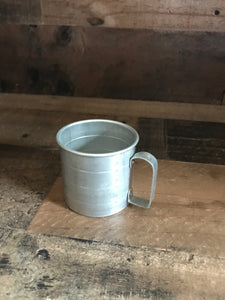 VINTAGE SMALL, ONE-CUP ALUMINUM DRY INGREDIENTS MEASURING CUP