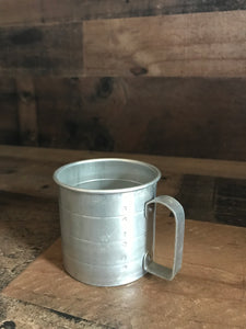 VINTAGE SMALL, ONE-CUP ALUMINUM DRY INGREDIENTS MEASURING CUP