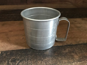 VINTAGE SMALL, ONE-CUP ALUMINUM DRY INGREDIENTS MEASURING CUP