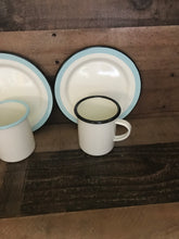 CLASSIC CHILDREN'S ENAMEL PLATE/MUG SET (VINTAGE LOOK, BUT BRAND-NEW)