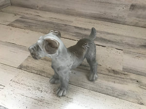 CHARMING VINTAGE GRAY GLASS DOG