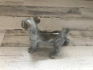 CHARMING VINTAGE GRAY GLASS DOG