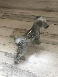 CHARMING VINTAGE GRAY GLASS DOG