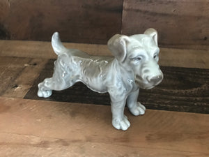 CHARMING VINTAGE GRAY GLASS DOG