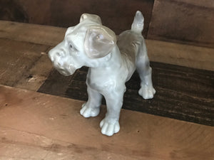 CHARMING VINTAGE GRAY GLASS DOG