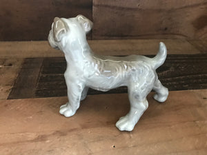 CHARMING VINTAGE GRAY GLASS DOG