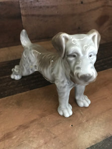 CHARMING VINTAGE GRAY GLASS DOG