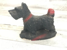 WOOF! WOOF! VINTAGE, CHARMING CHALKWARE SMALL SCOTTIE DOG