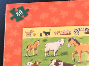 CHILDREN'S 80-PIECE FARM ANIMALS-FARM ANIMALS-FARM ANIMALS! PUZZLE