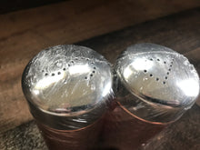 LIGHTWEIGHT, TWO-TONE HAMMERED COPPER/SHINY SILVER SALT AND PEPPER SET