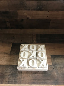 HEAVY-DUTY COFFEE TABLE WOOD TIC TAC TOE SET (BEAUTIFUL DISTRESSED-IVORY)