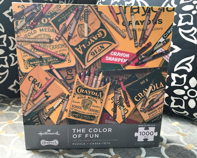 1,000-PIECE VINTAGE BOXES OF CRAYONS PHOTOGRAPHY COLLAGE PUZZLE (MADE BY HALLMARK IN THE USA)