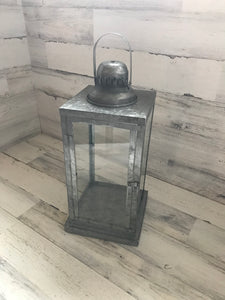 EXTRA-TALL, HEAVYWEIGHT, GALVANIZED METAL LANTERN:   CLASSIC-LOOKING, SILVER, AND EXTRA-NICE (FARMHOUSE FLAIR WITH MODERN, TIMELESS DESIGN)