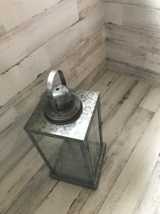 EXTRA-TALL, HEAVYWEIGHT, GALVANIZED METAL LANTERN:   CLASSIC-LOOKING, SILVER, AND EXTRA-NICE (FARMHOUSE FLAIR WITH MODERN, TIMELESS DESIGN)