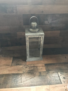 EXTRA-TALL, HEAVYWEIGHT, GALVANIZED METAL LANTERN:   CLASSIC-LOOKING, SILVER, AND EXTRA-NICE (FARMHOUSE FLAIR WITH MODERN, TIMELESS DESIGN)