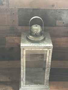 EXTRA-TALL, HEAVYWEIGHT, GALVANIZED METAL LANTERN:   CLASSIC-LOOKING, SILVER, AND EXTRA-NICE (FARMHOUSE FLAIR WITH MODERN, TIMELESS DESIGN)