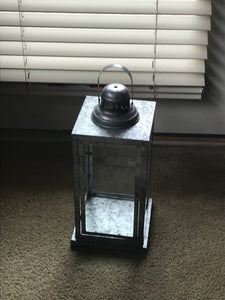 EXTRA-TALL, HEAVYWEIGHT, GALVANIZED METAL LANTERN:   CLASSIC-LOOKING, SILVER, AND EXTRA-NICE (FARMHOUSE FLAIR WITH MODERN, TIMELESS DESIGN)