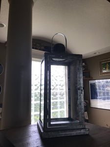 EXTRA-TALL, HEAVYWEIGHT, GALVANIZED METAL LANTERN:   CLASSIC-LOOKING, SILVER, AND EXTRA-NICE (FARMHOUSE FLAIR WITH MODERN, TIMELESS DESIGN)