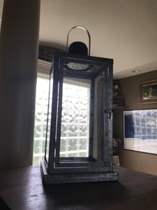 EXTRA-TALL, HEAVYWEIGHT, GALVANIZED METAL LANTERN:   CLASSIC-LOOKING, SILVER, AND EXTRA-NICE (FARMHOUSE FLAIR WITH MODERN, TIMELESS DESIGN)