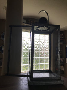 EXTRA-TALL, HEAVYWEIGHT, GALVANIZED METAL LANTERN:   CLASSIC-LOOKING, SILVER, AND EXTRA-NICE (FARMHOUSE FLAIR WITH MODERN, TIMELESS DESIGN)