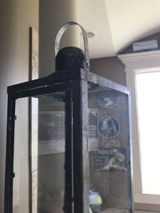 EXTRA-TALL, HEAVYWEIGHT, GALVANIZED METAL LANTERN:   CLASSIC-LOOKING, SILVER, AND EXTRA-NICE (FARMHOUSE FLAIR WITH MODERN, TIMELESS DESIGN)