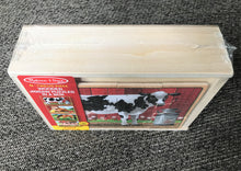 CHILDREN'S 12-PIECE WOODEN PUZZLES--FOUR PUZZLES IN ONE STORAGE BOX! COW, CHICKEN, HORSE, AND PIG FARM ANIMAL PUZZLES