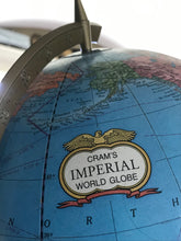 VINTAGE RICHLY-COLORED, BEAUTIFULLY-DETAILED, DEEP-BLUE CRAM'S IMPERIAL WORLD GLOBE NO. 12  (MADE IN THE USA)