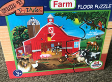 CHILDREN'S 24 JUMBO PIECES BIG BARN AND FARM ANIMALS FLOOR PUZZLE WOOD 'N THINGS FARM FLOOR PUZZLE 24 JUMBO PIECES