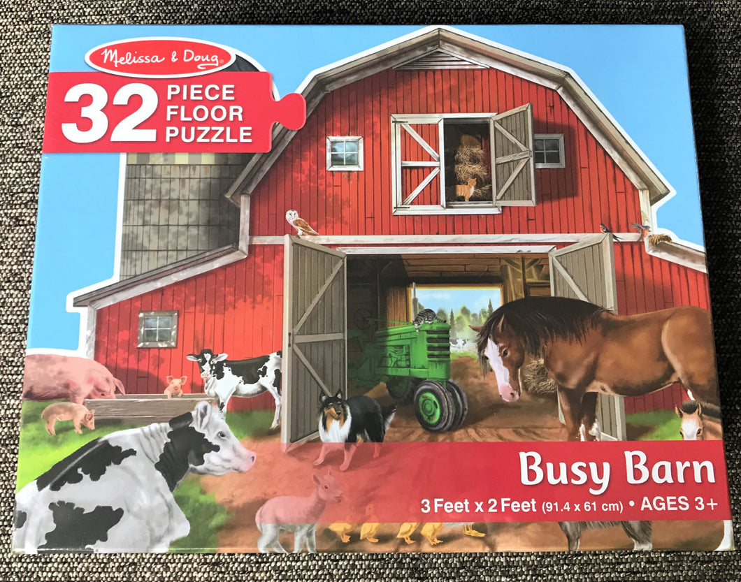 CHILDREN'S 32-PIECE BARNYARD FLOOR PUZZLE (BEAUTIFUL! AND FEATURES AN 