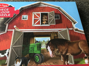 CHILDREN'S 32-PIECE BARNYARD FLOOR PUZZLE (BEAUTIFUL! AND FEATURES AN "EASY-CLEAN" SURFACE)