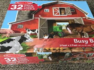 CHILDREN'S 32-PIECE BARNYARD FLOOR PUZZLE (BEAUTIFUL! AND FEATURES AN "EASY-CLEAN" SURFACE)