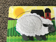 CHILDREN'S 4-PIECE WOODEN FARM ANIMALS PUZZLE WITH SPECIAL TEXTURES