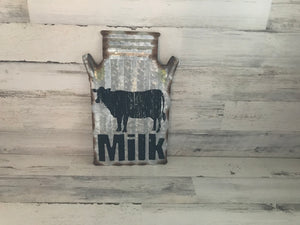 FARMHOUSE-STYLE GALVANIZED MILK CAN WALL DECOR