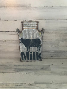 FARMHOUSE-STYLE GALVANIZED MILK CAN WALL DECOR