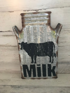 FARMHOUSE-STYLE GALVANIZED MILK CAN WALL DECOR