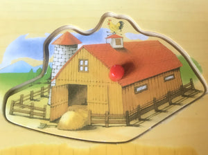 CHILDREN'S 9-PIECE WOODEN PEG PUZZLE GOOSE TO GOAT FUN FARM PUZZLE