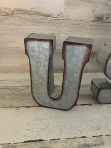 GALVANIZED "USA" LETTERS (PERFECT FOR YOUR HOME OR OFFICE OR THE FOURTH OF JULY DECOR)