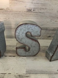 GALVANIZED "USA" LETTERS (PERFECT FOR YOUR HOME OR OFFICE OR THE FOURTH OF JULY DECOR)