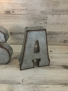 GALVANIZED "USA" LETTERS (PERFECT FOR YOUR HOME OR OFFICE OR THE FOURTH OF JULY DECOR)