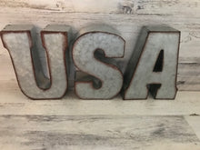 GALVANIZED "USA" LETTERS (PERFECT FOR YOUR HOME OR OFFICE OR THE FOURTH OF JULY DECOR)