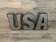 GALVANIZED "USA" LETTERS (PERFECT FOR YOUR HOME OR OFFICE OR THE FOURTH OF JULY DECOR)