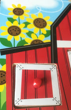 CHILDREN'S 8-PIECE WOODEN PEG PUZZLE OPEN THE BARN DOORS! BIG, RED BARN PUZZLE