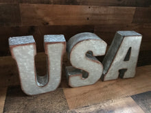 GALVANIZED "USA" LETTERS (PERFECT FOR YOUR HOME OR OFFICE OR THE FOURTH OF JULY DECOR)